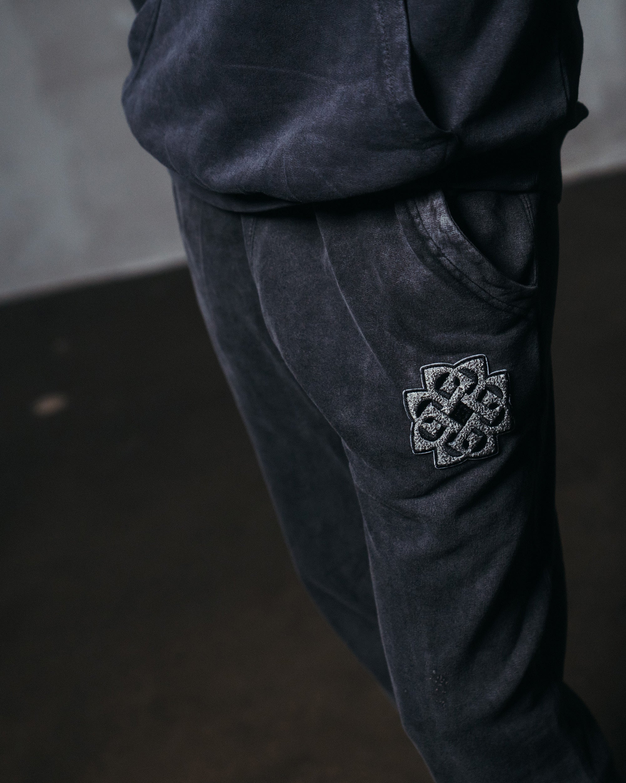 Logo Chenille Black Sweatpants